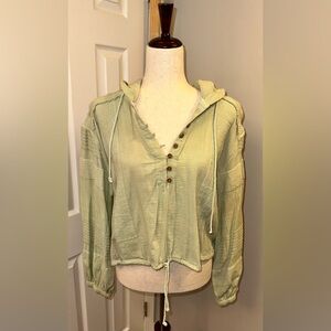 Free People We The Free Hooded Cropped Sweatshirt